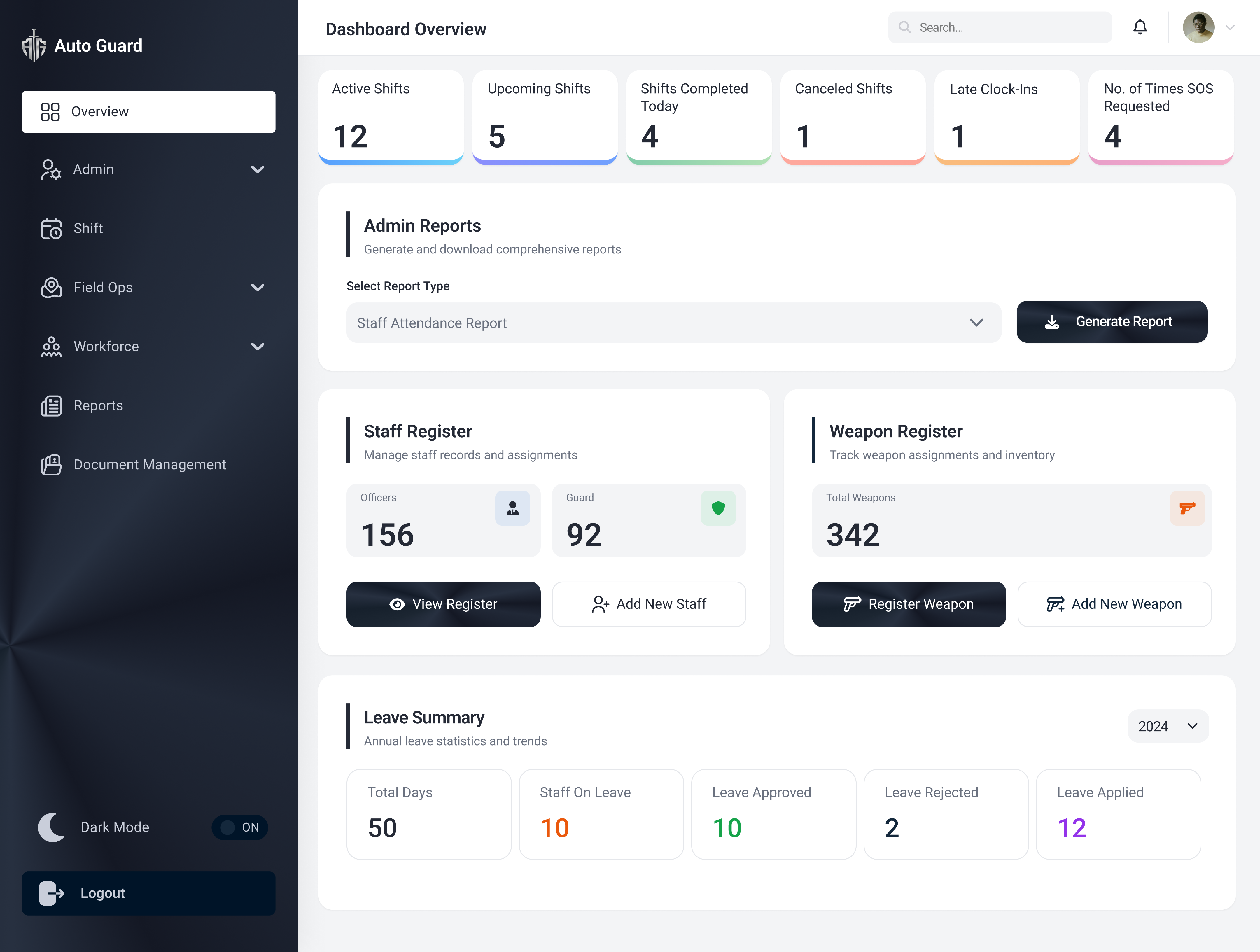 AutoGuard live dashboard